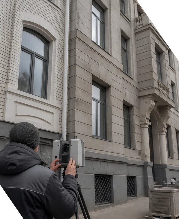 Лазерное сканирование фасадов зданий для обследования в Сатке